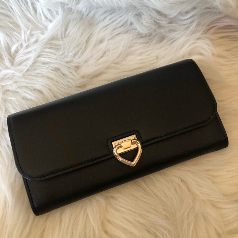 Kate Spade black smooth leather wallet